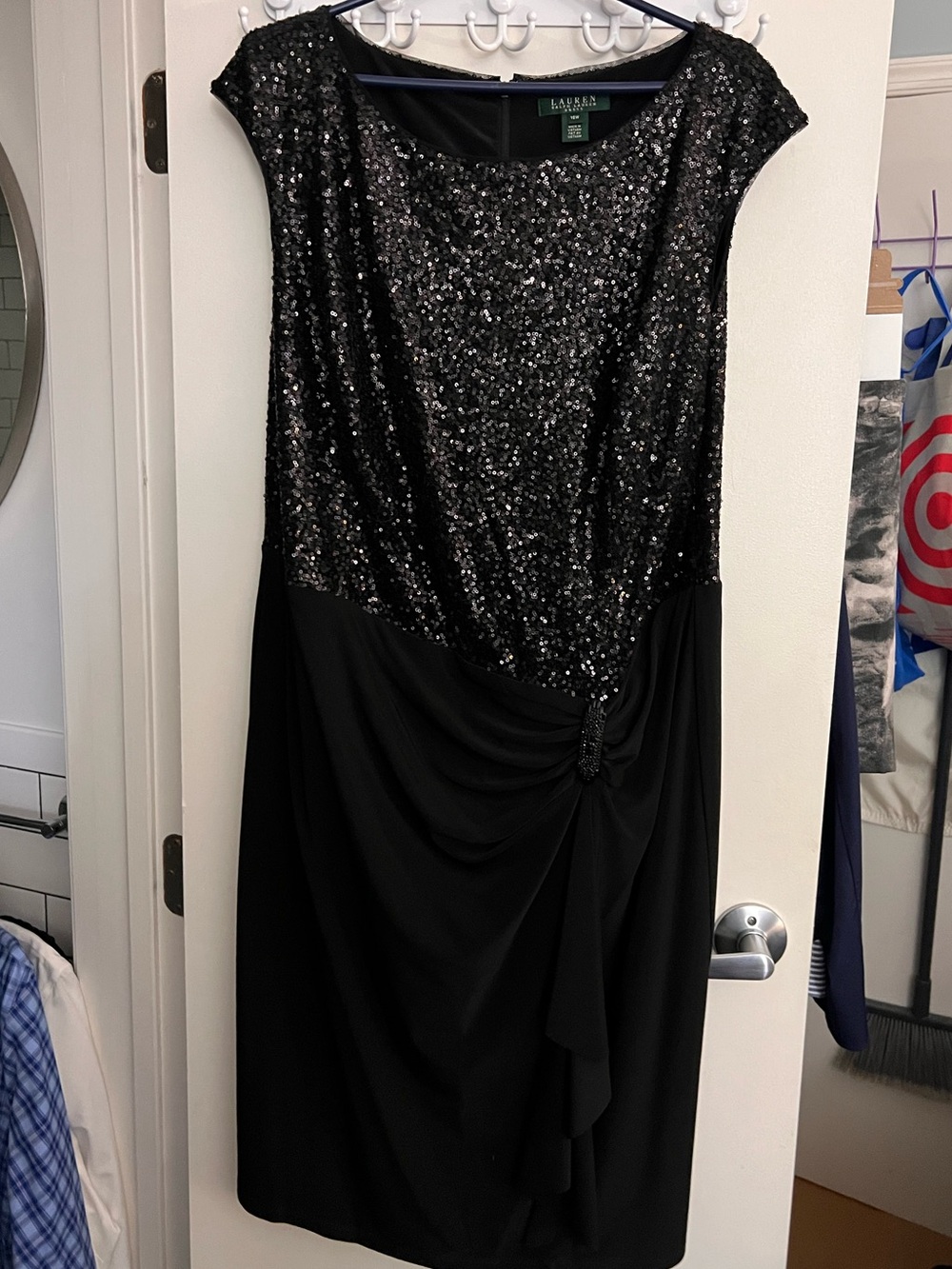 Lauren Ralph Lauren Black Sequin Midi Dress